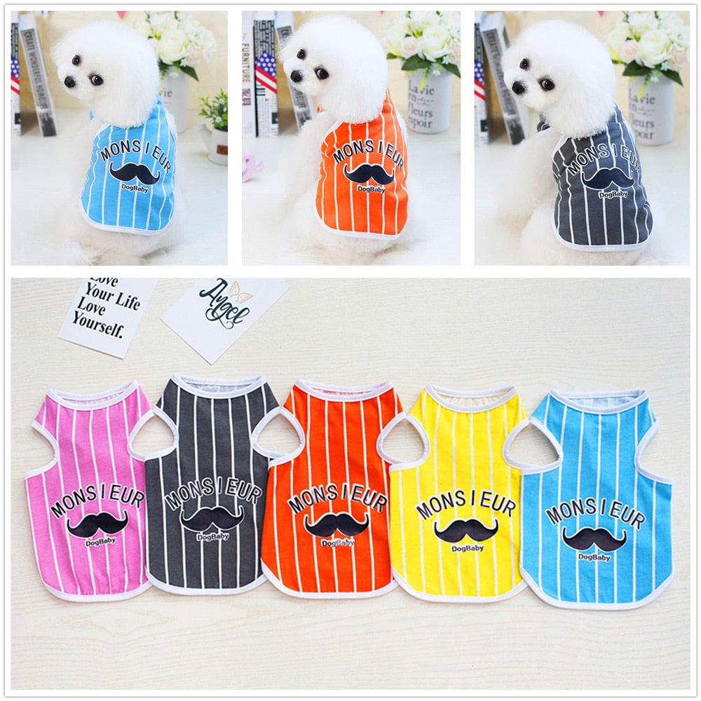 Summer Dog Clothes Stripe Vest Small Cat Dog Clothing for Dogs T Shirt Stripe Pet Puppy Ropa Mascotas Manteau Chien