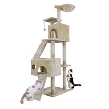 Charger l&#39;image dans la galerie, Cat Tree High Stability Cat Climbing Climber With Ladder Cat Furniture Pet Scratching Post With Hammock Cat Toy Ball jouet chat