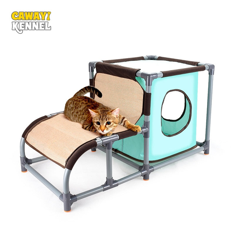 CAWAYI KENNEL Cat Detachable House for Cats Scraper Board Cat Jumping Platform Climbing Frame Toys rascador gato grattoir chat