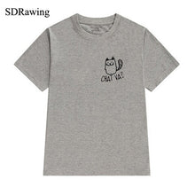 Charger l&#39;image dans la galerie, Funny chat va cat print womens cotton t shirt for cat lover cute kitty Graphic Tees Hipster Tumblr summer tops drop ship