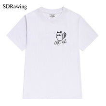 Charger l&#39;image dans la galerie, Funny chat va cat print womens cotton t shirt for cat lover cute kitty Graphic Tees Hipster Tumblr summer tops drop ship