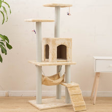 Charger l&#39;image dans la galerie, Cat Tree High Stability Cat Climbing Climber With Ladder Cat Furniture Pet Scratching Post With Hammock Cat Toy Ball  chat